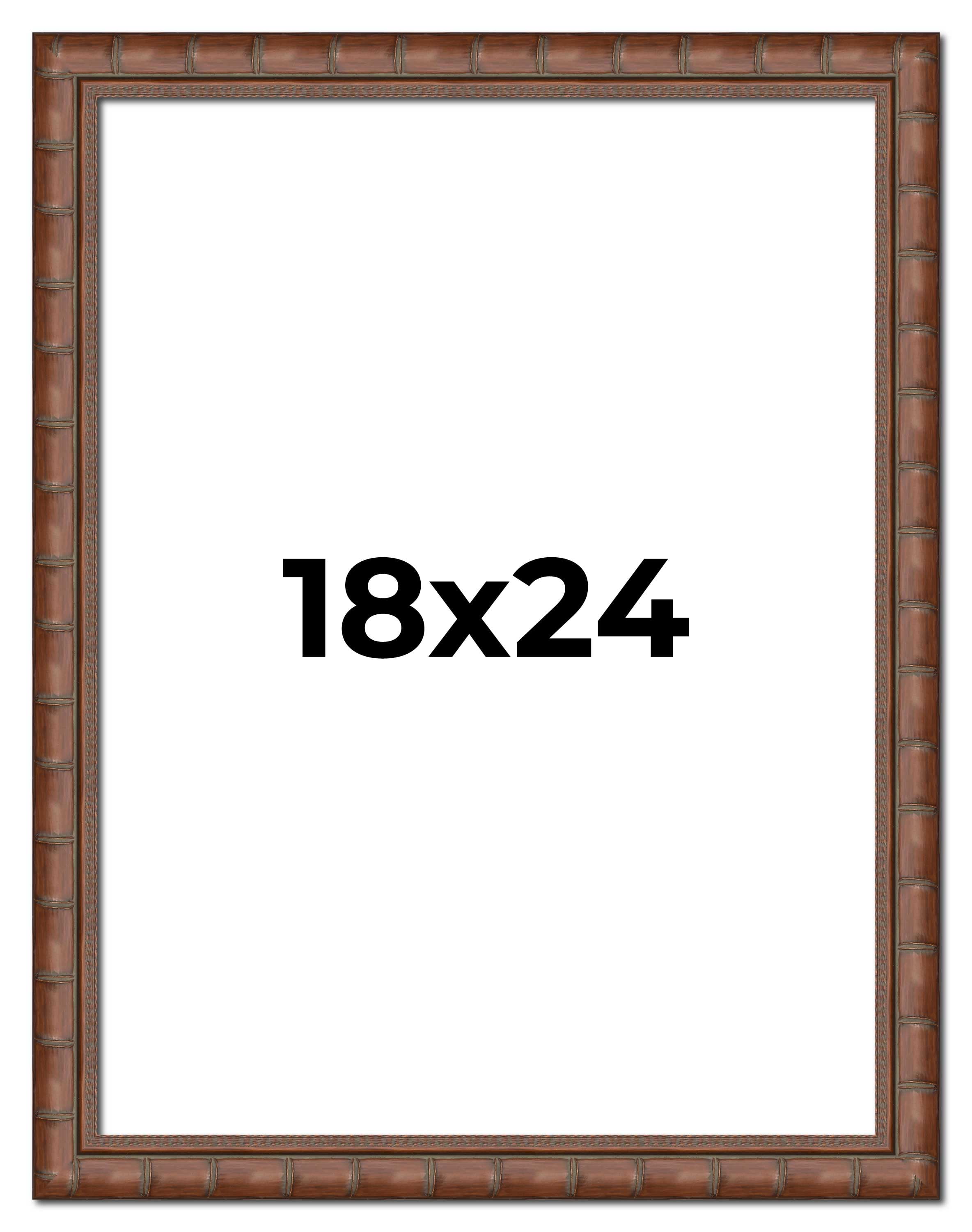 18x24 Dark Brown Bamboo Real Wood Picture Frame Width 1.5 inches | Interior Frame Depth 0.5 inches