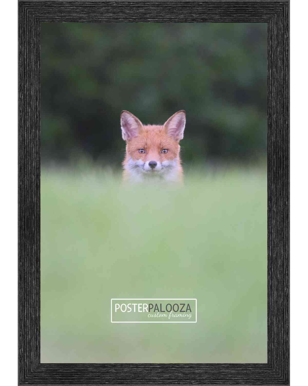 18x24 Black Rustic Thin Barnwood Picture Frame - UV Acrylic, Foam Board Backing, Hanging Hardware