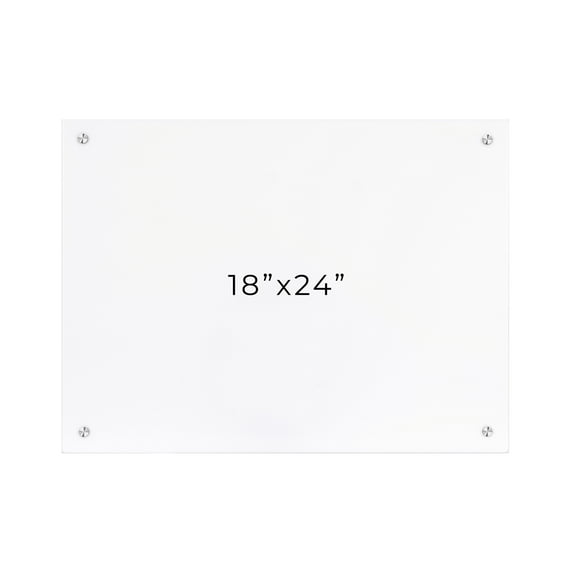 18x24 Dry Erase Board for Wall - with .25 White Acrylic and Chrome Stand Off Finish - Perfect Whiteboard for Office, Home, Classroom - Durable and Stylish .25 White Acrylic Dry Erase Board