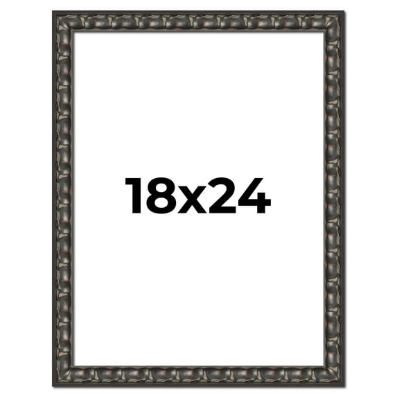 18x24 Frame Black-Brown Medieval Solid Wood Picture Frame | 1.5 Inch Moulding Width | Gotham