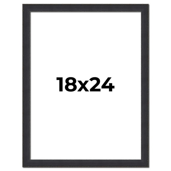 18x24 Frame Black Real Wood Picture Frame Width 1.25 Inches | Interior Frame Depth 0.5 Inches |