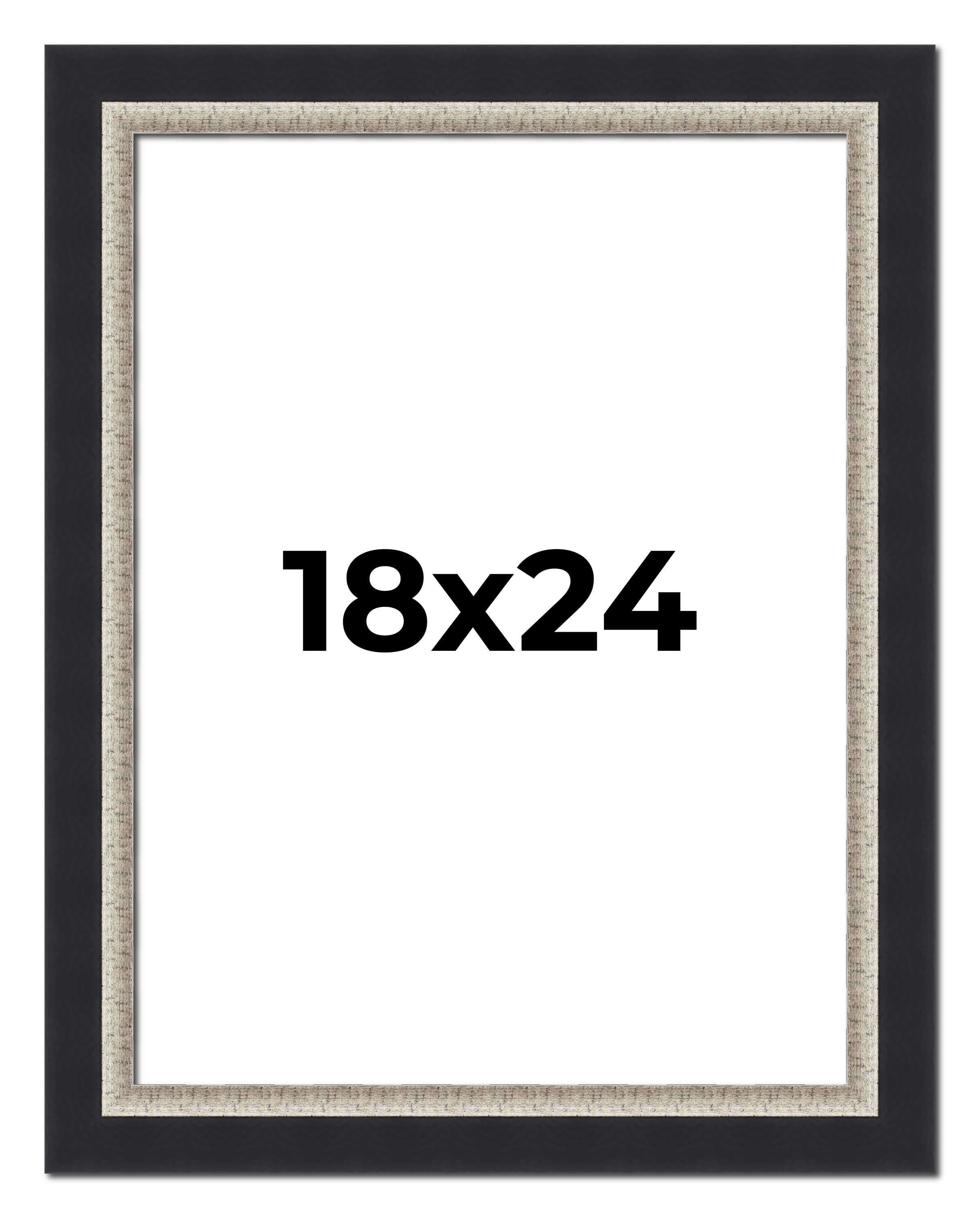 18x24 Frame Black Real Wood Picture Frame Width 2.25 Inches | Interior Frame Depth 0.5 Inches |