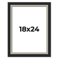 thumbnail image 1 of 18x24 Frame Black Real Wood Picture Frame Width 2.25 Inches | Interior Frame Depth 0.5 Inches |, 1 of 8
