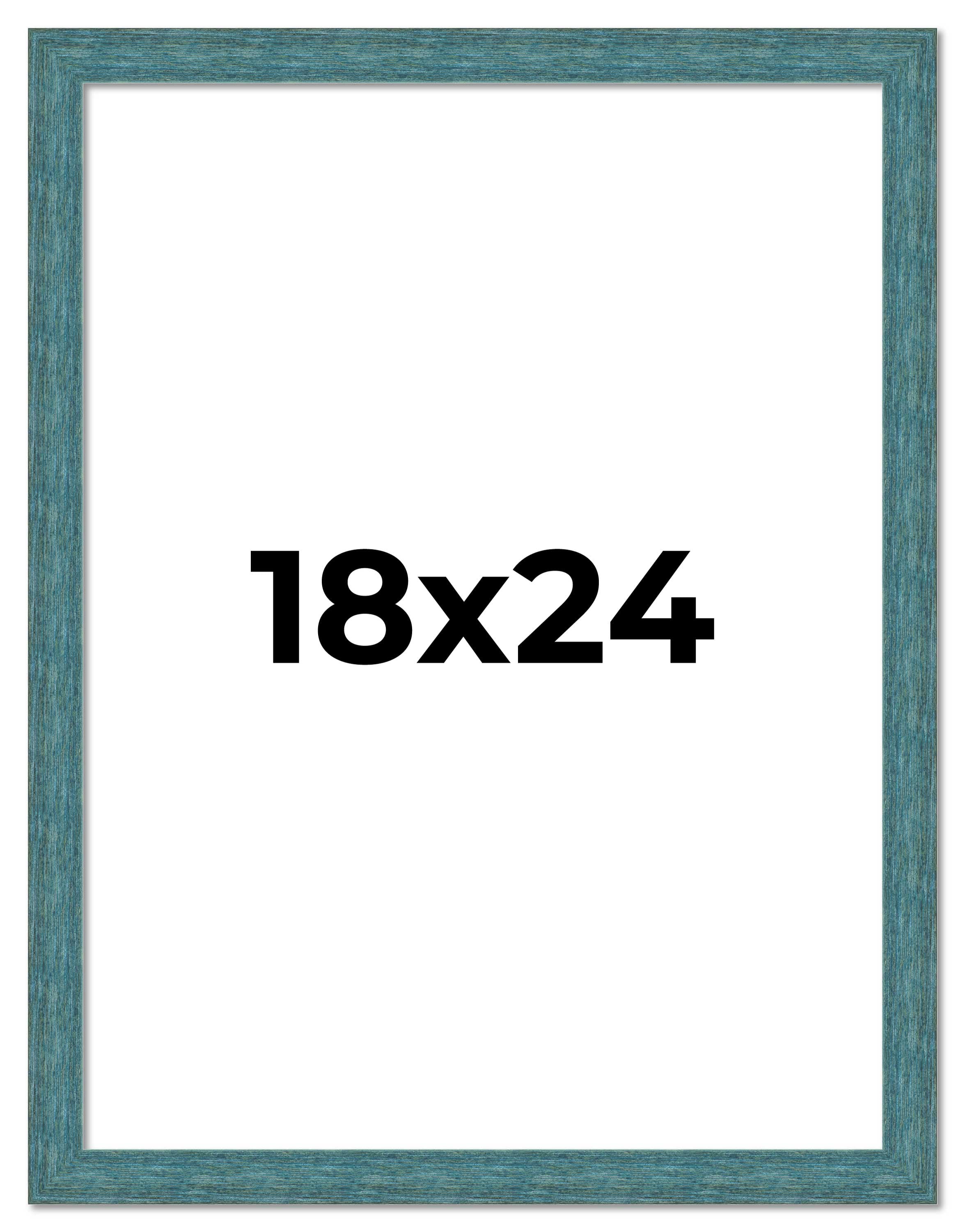 18x24 Frame Blue Rustic Barnwood Solid Wood Picture Frame Width 1.25 Inches | Interior Depth 0.5