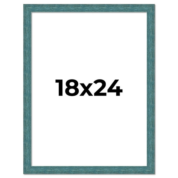 18x24 Frame Blue Rustic Barnwood Solid Wood Picture Frame Width 1.25 Inches | Interior Depth 0.5