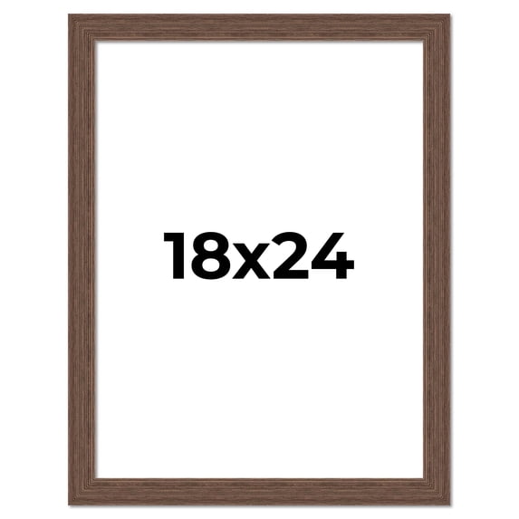 18x24 Frame Brown Farmhouse Solid Wood Picture Frame Width 1.5 Inches | Interior Frame Depth 0.5