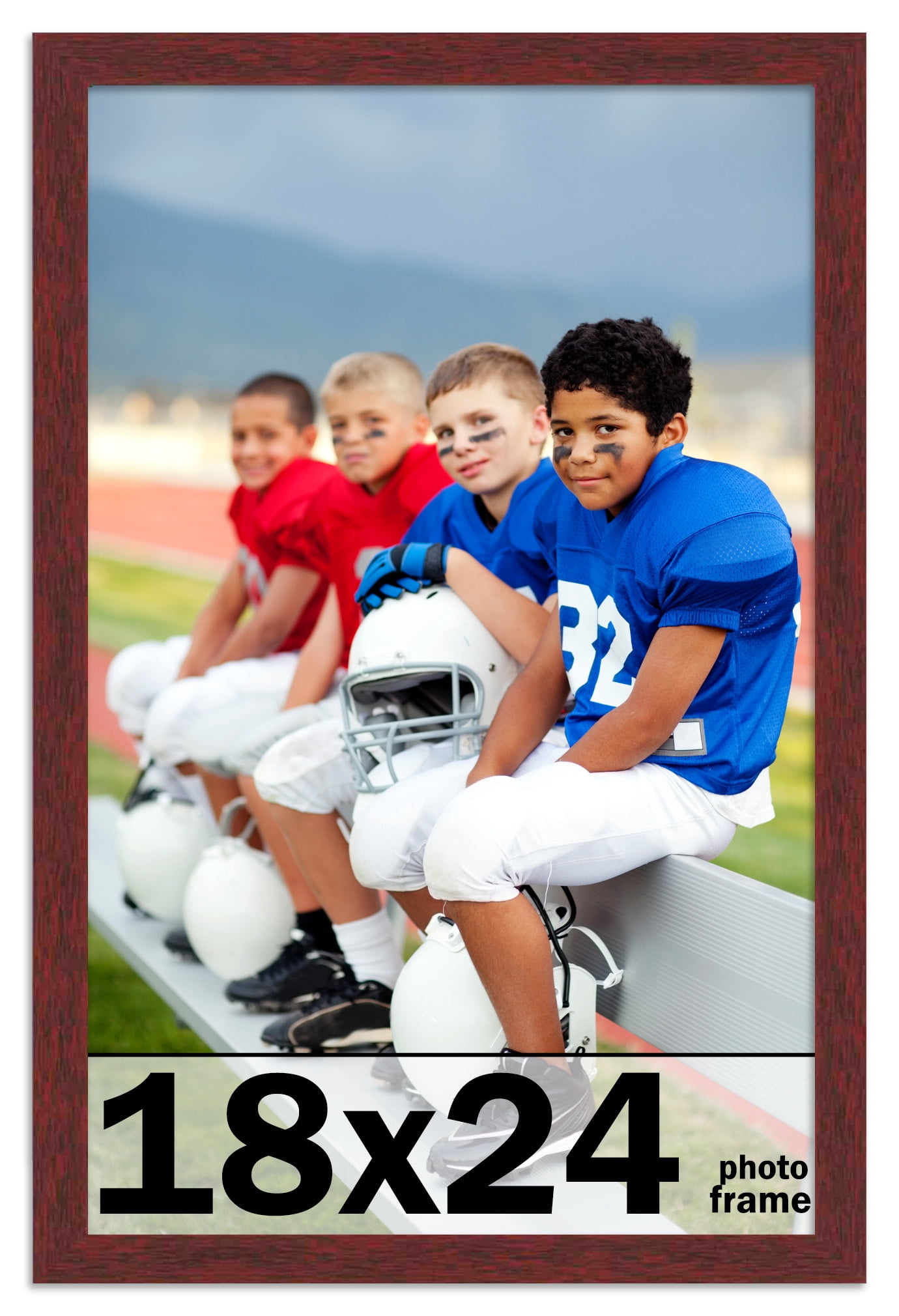 18x24 Frame Brown Mahogany Picture Frame - Solid Wood Frame Kit Includes UV Acrylic Plexiglass,