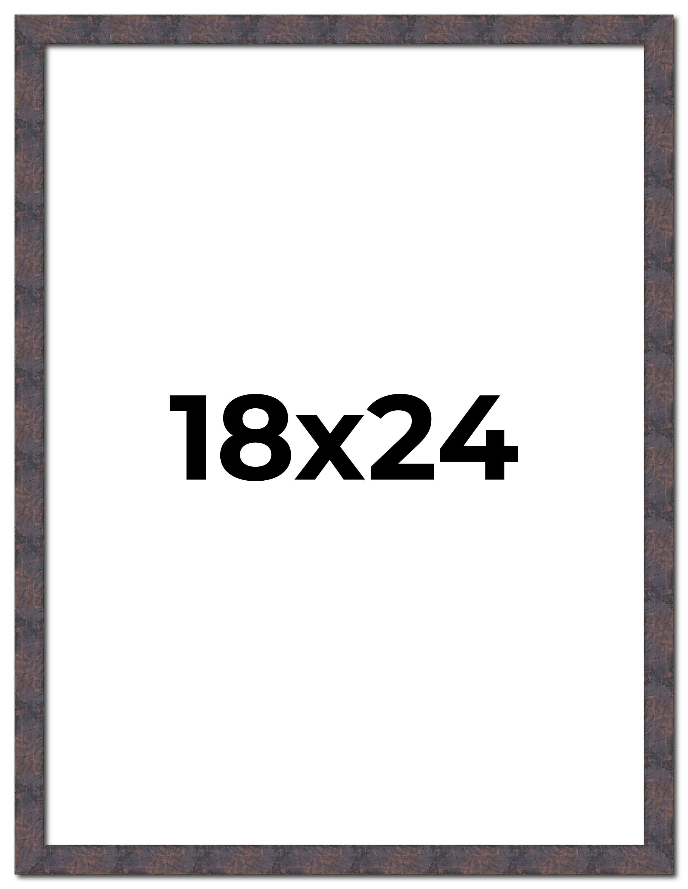18x24 Frame Brown Rustic Lacquered Walnut Solid Wood Picture Frame Width | 0.875 Inch Moulding