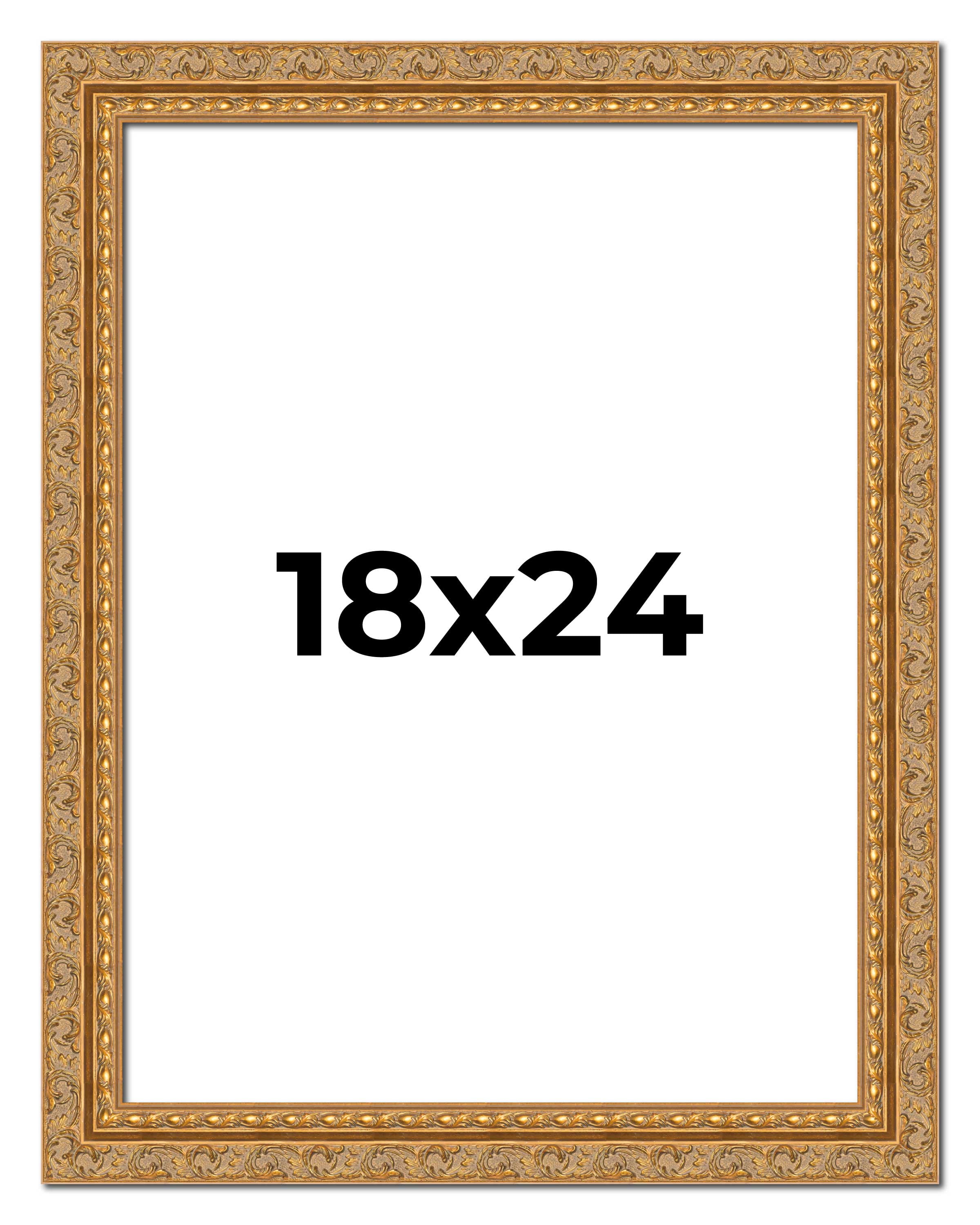 18x24 Frame Gold Ornate Solid Wood Picture Frame | 2 Inch Moulding Width | Firman Traditional Photo