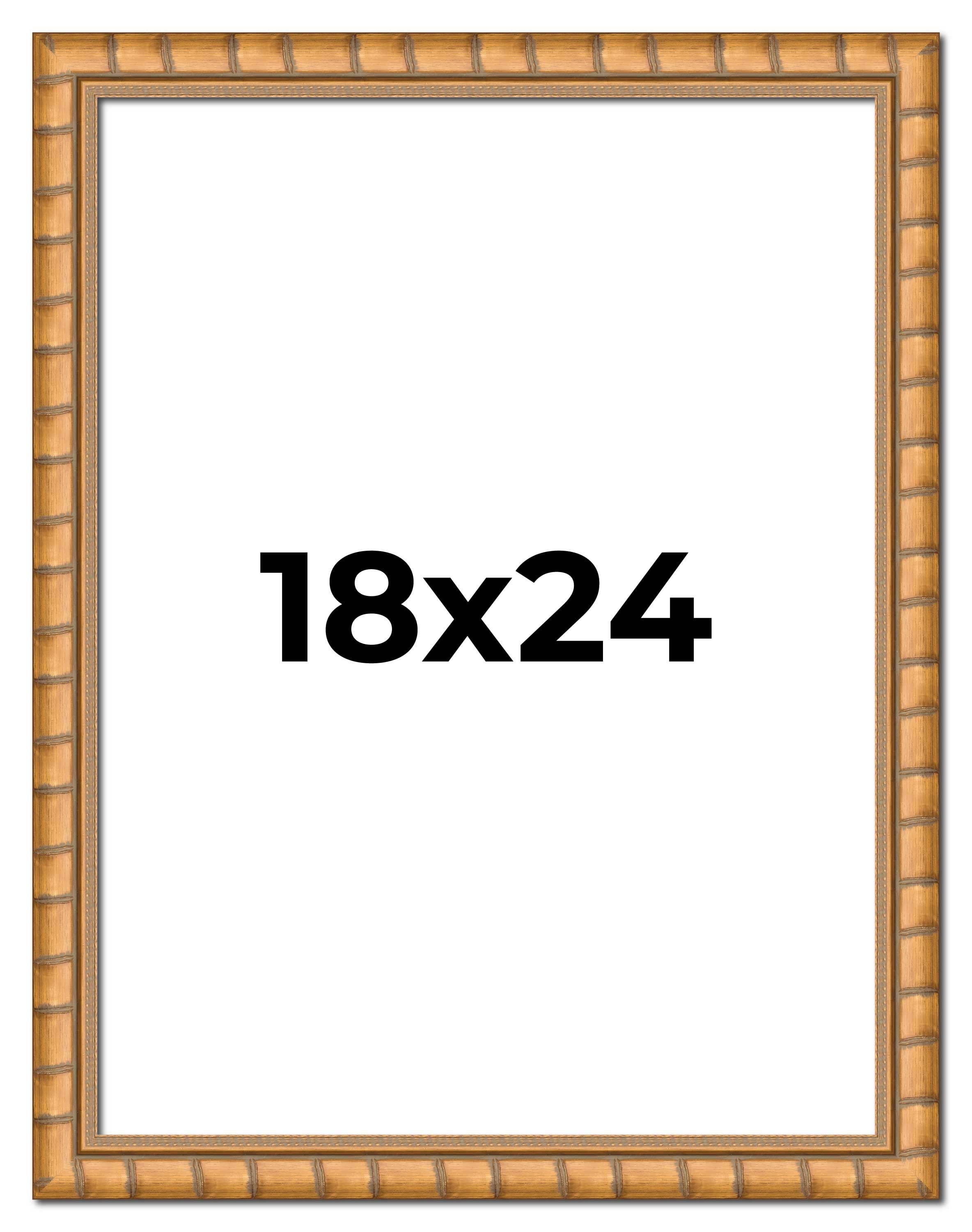 18x24 Frame Gold Real Wood Picture Frame Width 1.5 inches | Interior Frame Depth 0.5 inches |