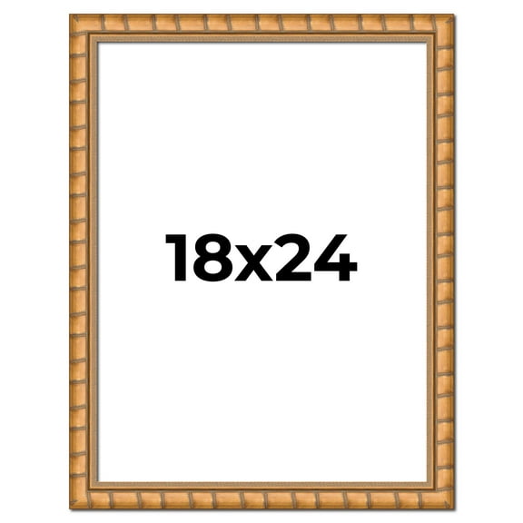 18x24 Frame Gold Real Wood Picture Frame Width 1.5 inches | Interior Frame Depth 0.5 inches |