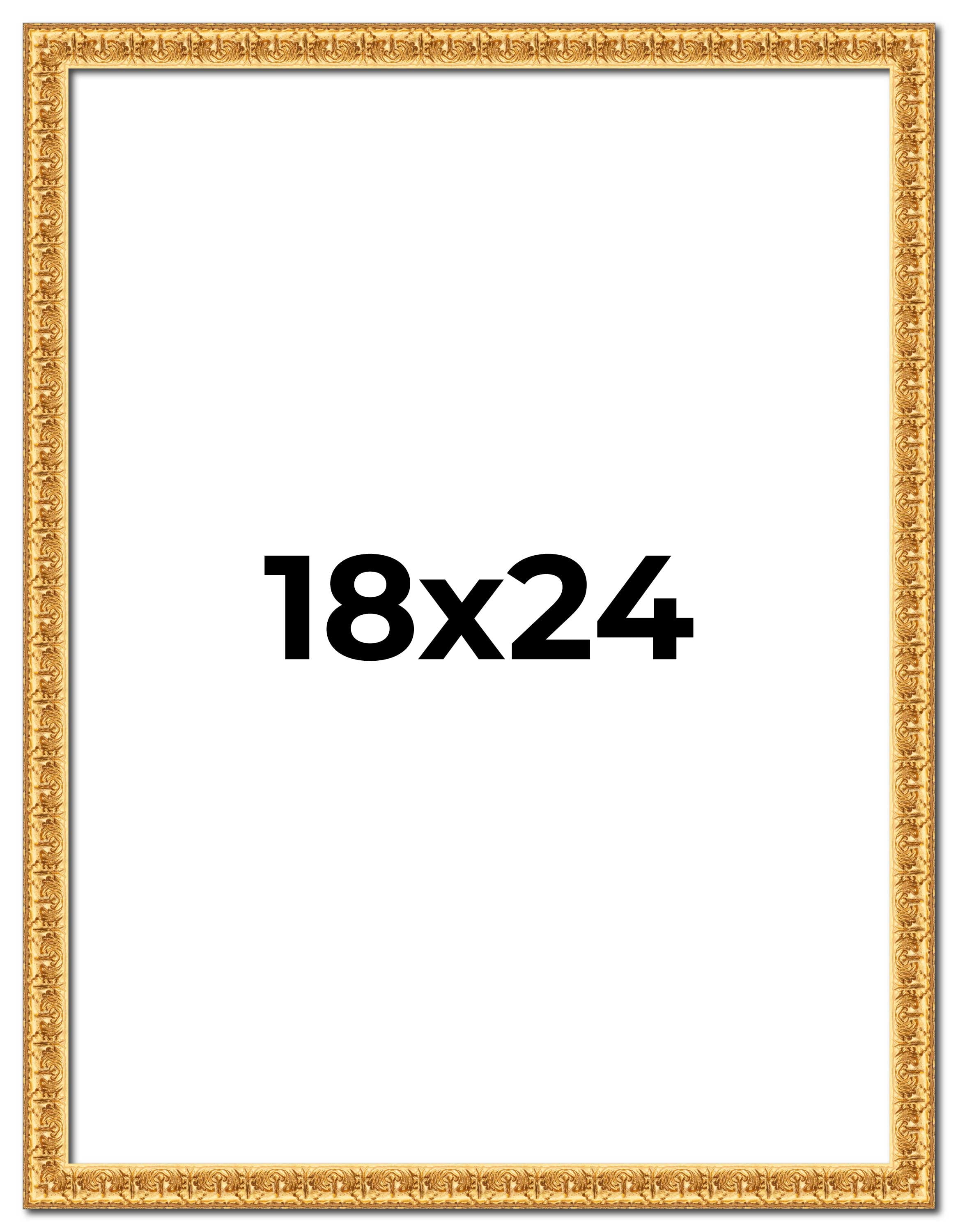 18x24 Frame Gold Real Wood Picture Frame Width 1 inches | Interior Frame Depth 0.5 inches | Edwina