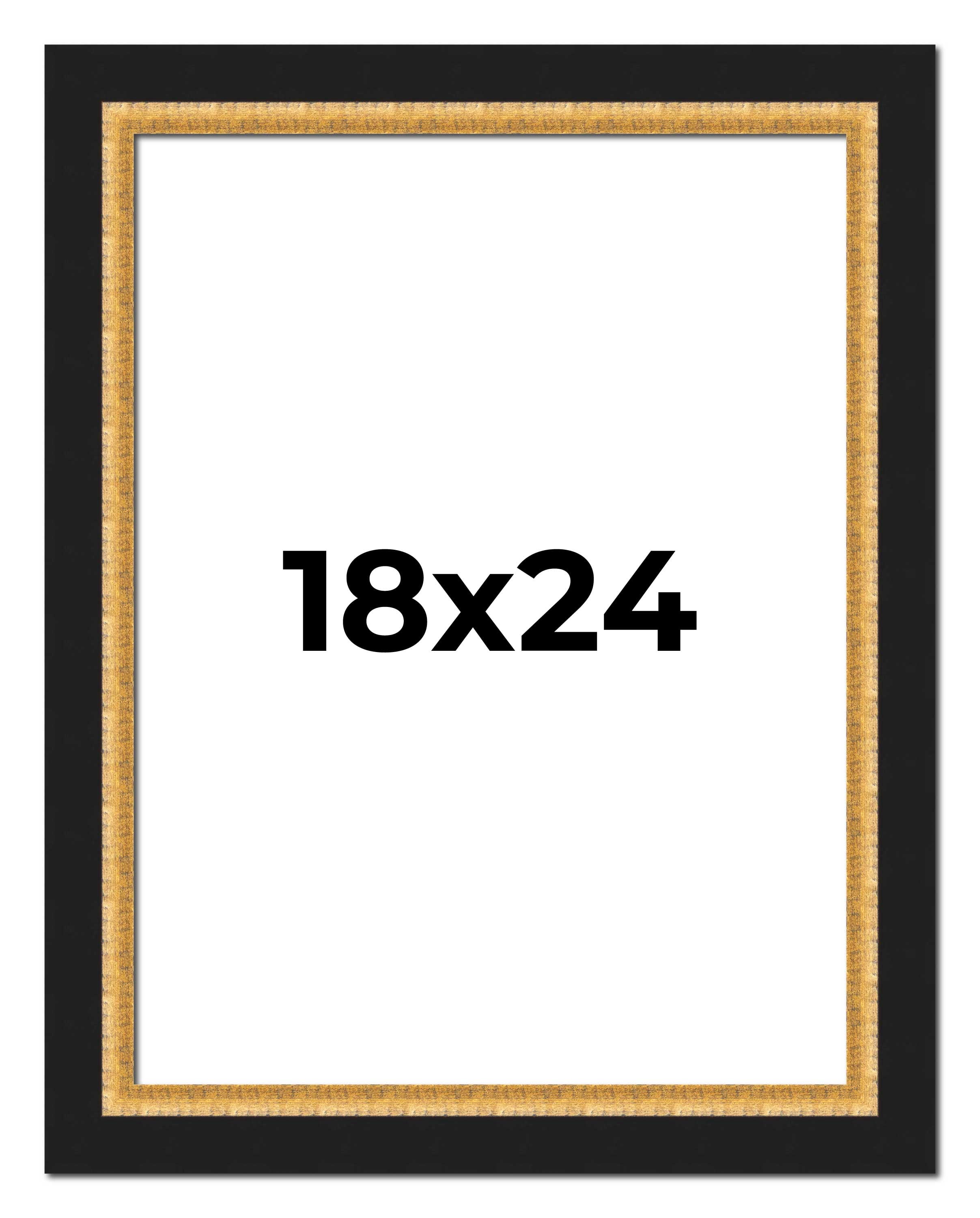 18x24 Frame Gold Real Wood Picture Frame Width 2.25 Inches | Interior Frame Depth 0.5 Inches |