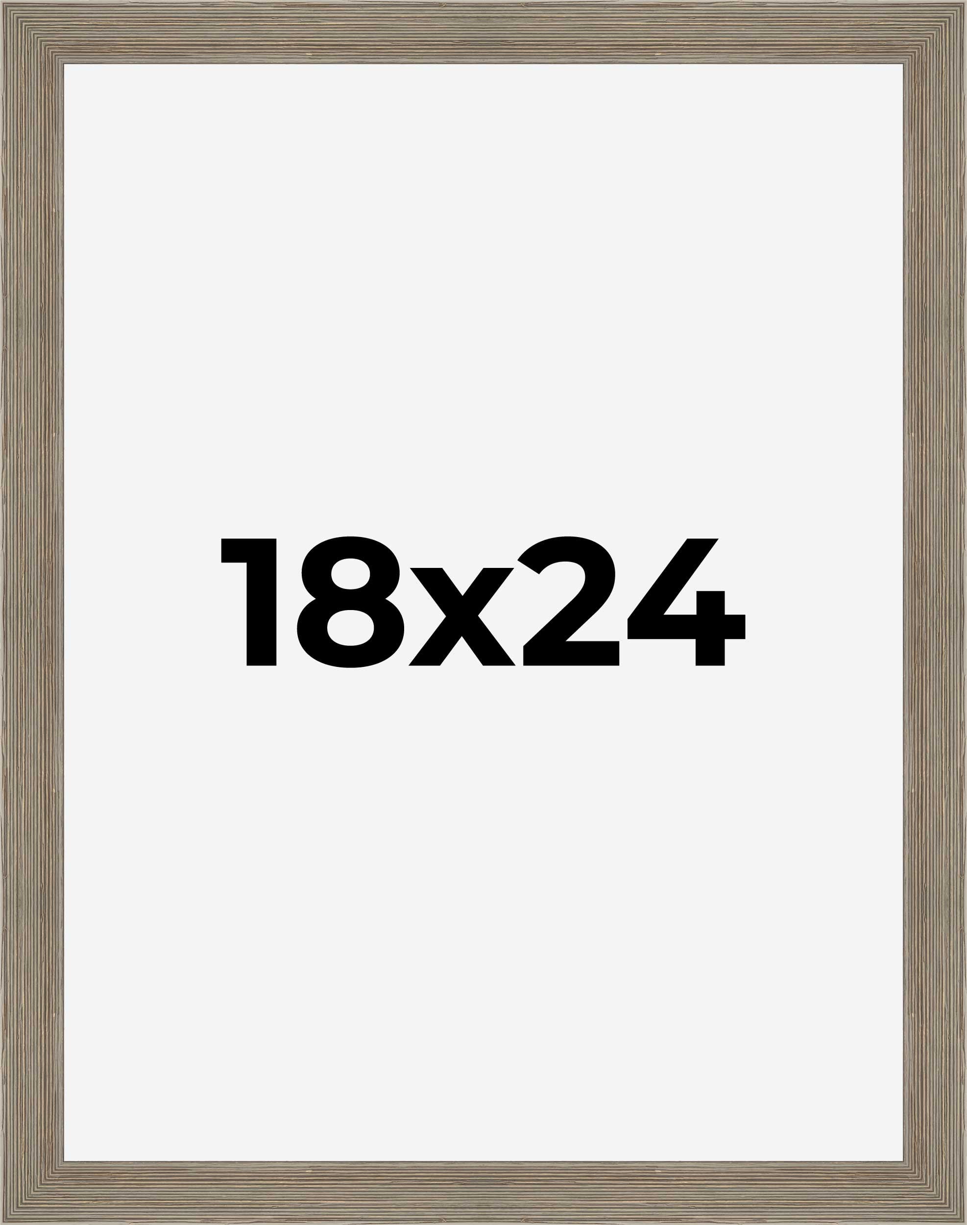 18x24 Frame Gray Barnwood Rustic Solid Wood Picture Frame | 1.5 Inch Moulding Width | Includes UV