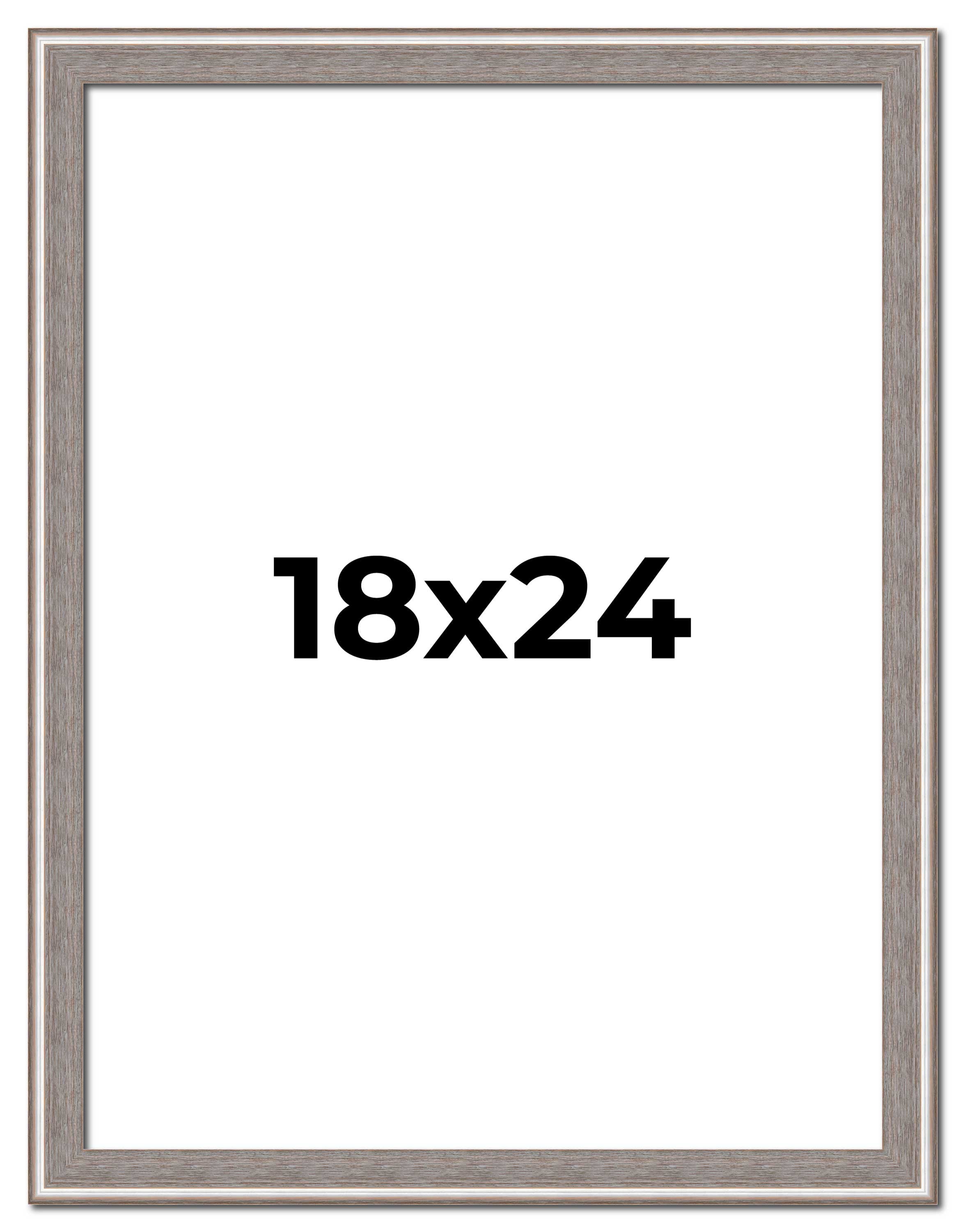 18x24 Frame Grey Real Wood Picture Frame Width 1.25 inches | Interior Frame Depth 0.5 inches | Hans