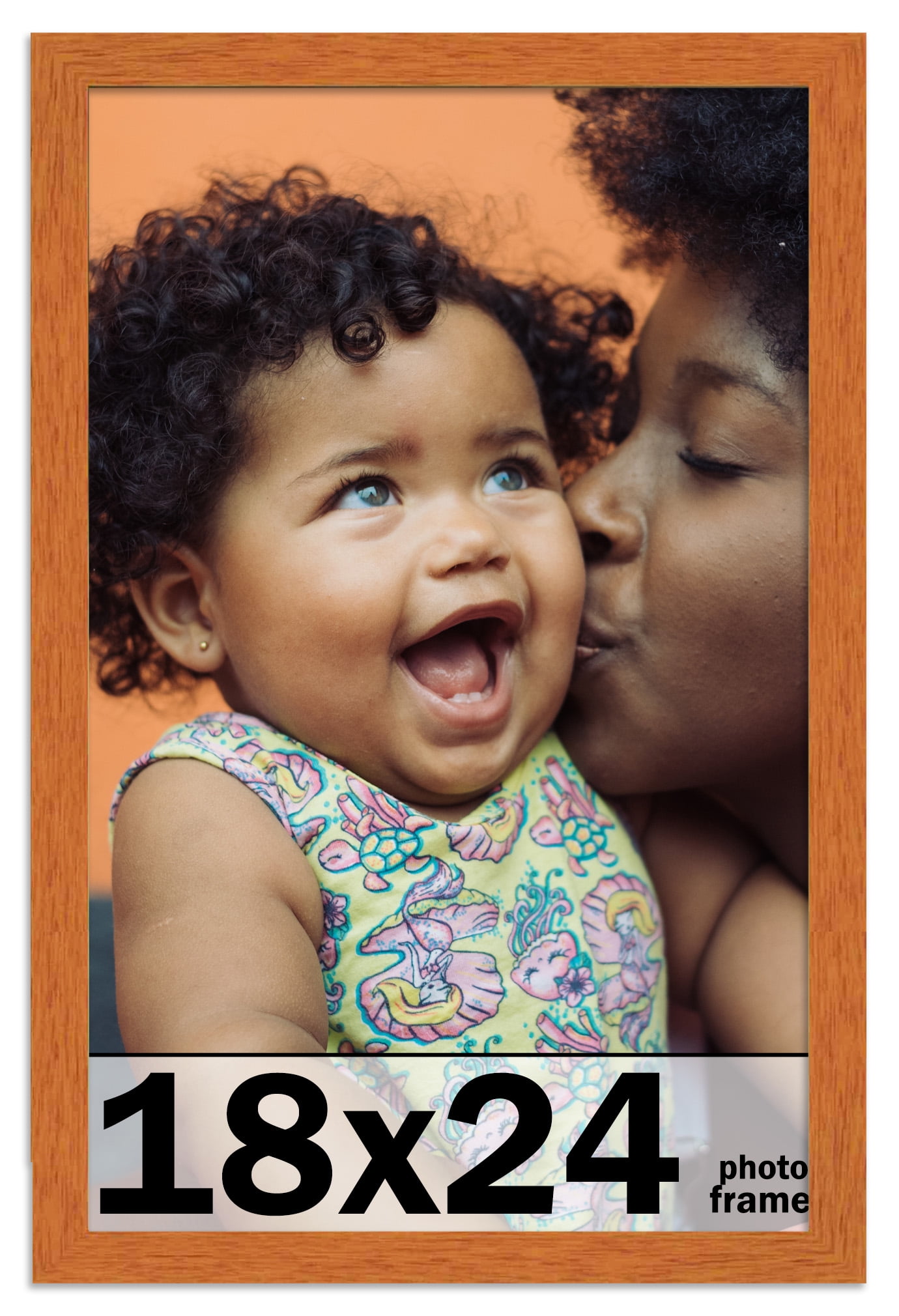 18x24 Frame Honey Pecan Brown Picture Frame - Modern Photo Frame Includes UV Acrylic Shatter Guard