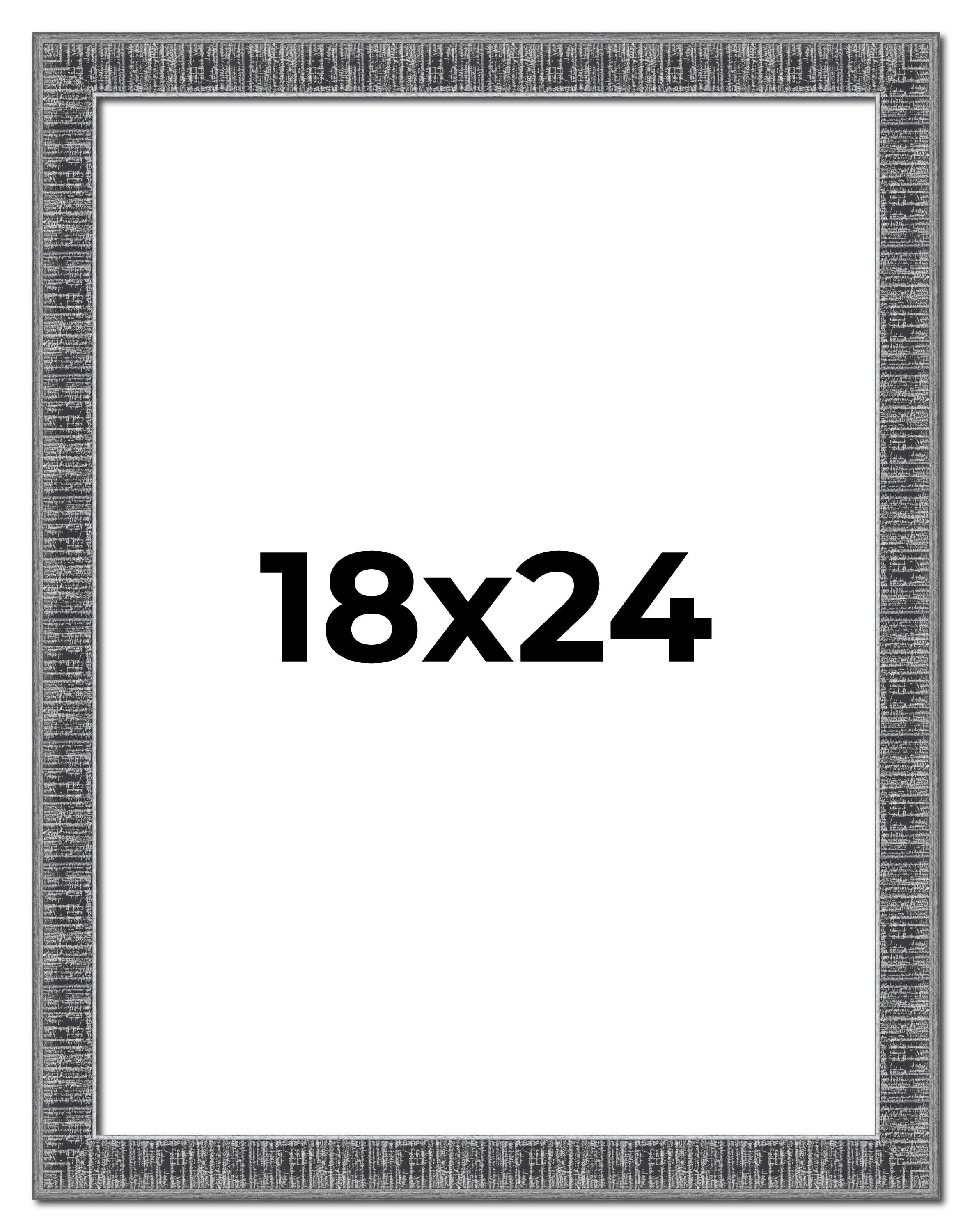 18x24 Frame Silver Black Rustic Sonoma Solid Wood Picture Frame | 1.5 ...