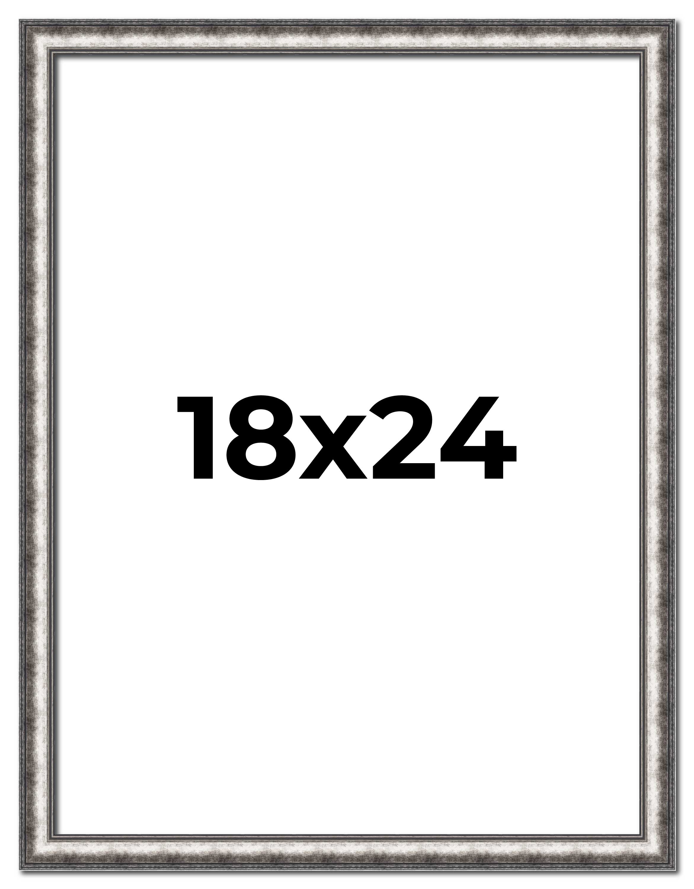 18x24 Frame Silver Real Wood Picture Frame Width 1.125 Inches | Interior Frame Depth 0.5 Inches |