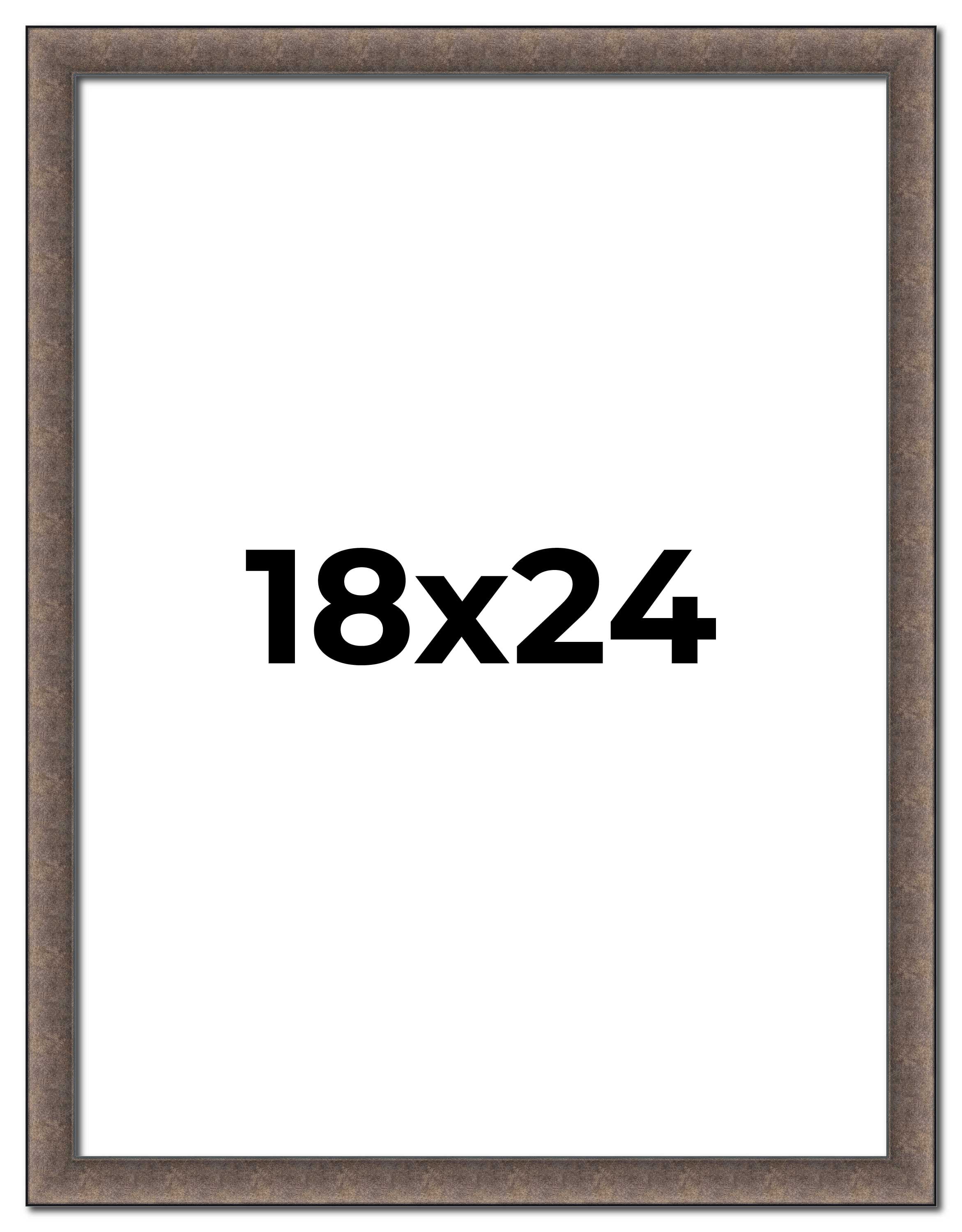 18x24 Frame Silver Real Wood Picture Frame Width 1.25 Inches | Interior Frame Depth 0.5 Inches |