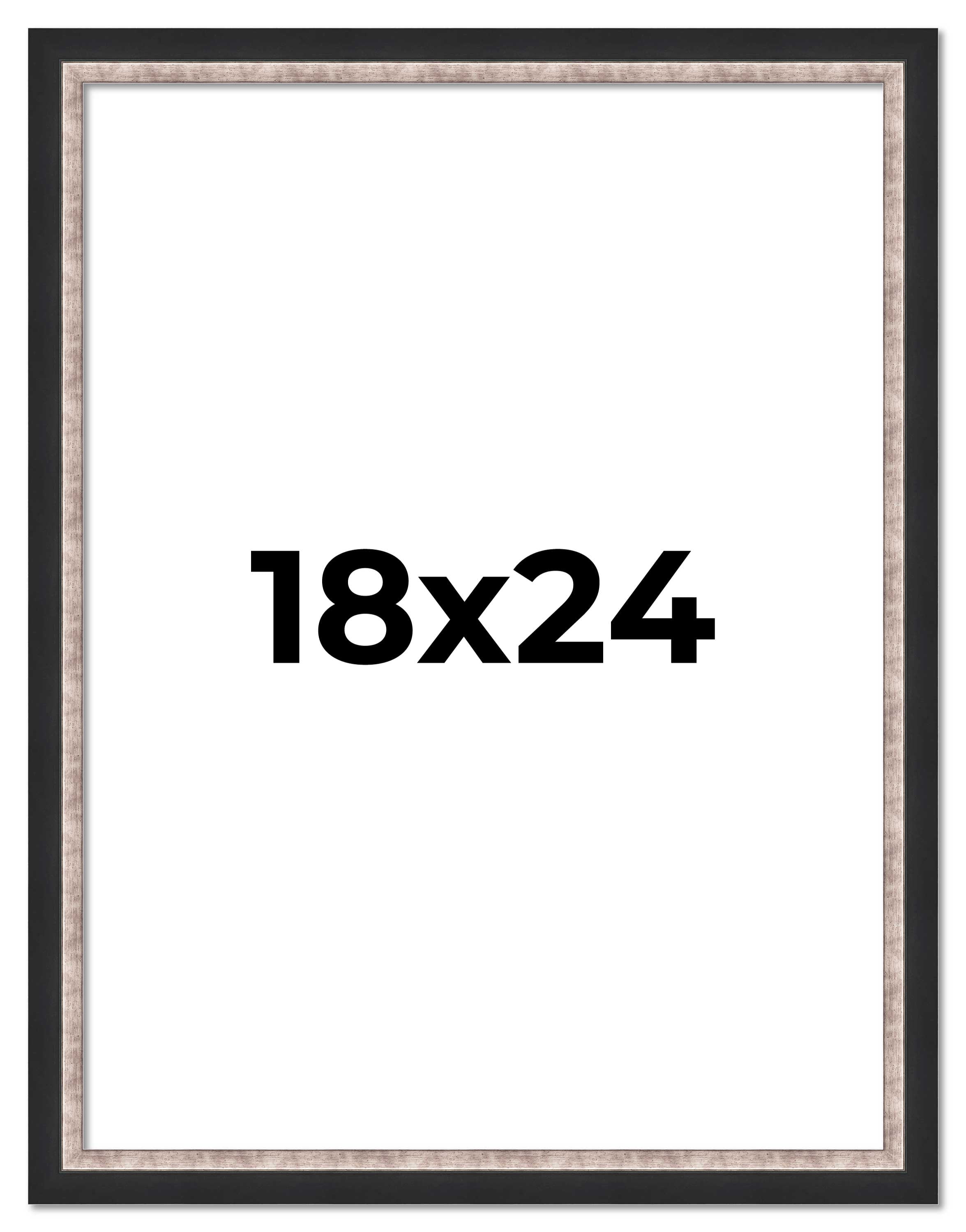 18x24 Frame Silver Real Wood Picture Frame Width 1.25 Inches | Interior Frame Depth 0.75 Inches |
