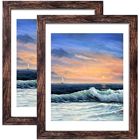 18x24 Frame in Rustic Brown, Gallery Frame for Wall Mounting, 2 Pack