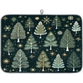 thumbnail image 1 of 18x24 Inch Dish Drying Mat for Kitchen Counter Absorbent Kitchen Mat Christmas Tree Green Dish Drying Pad Coffee Bar Accessories, 1 of 8