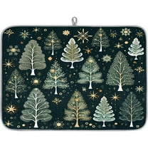 18x24 Inch Dish Drying Mat for Kitchen Counter Absorbent Kitchen Mat Christmas Tree Green Dish Drying Pad Coffee Bar Accessories