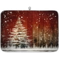 thumbnail image 1 of 18x24 Inch Dish Drying Mat for Kitchen Counter Absorbent Kitchen Mat Christmas Tree Rustic Wood Dish Drying Pad Coffee Bar Accessories, 1 of 8