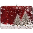 thumbnail image 1 of 18x24 Inch Dish Drying Mat for Kitchen Counter Absorbent Kitchen Mat Christmas Wood Snow Tree Dish Drying Pad Coffee Bar Accessories, 1 of 8