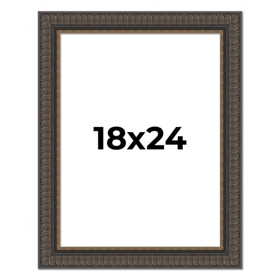 18x24 Museum Brown Picture Frame - UV Acrylic, Foam Board Backing, Hanging Hardware