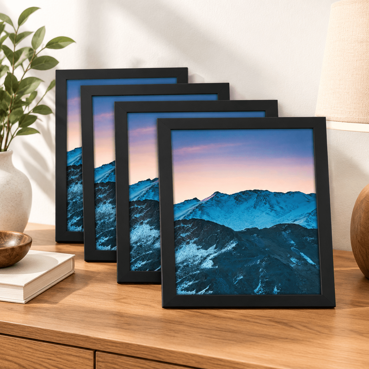 18x24 Pack of 5 Solid Wood Picture Frames, Black, Gallery Grade for ...