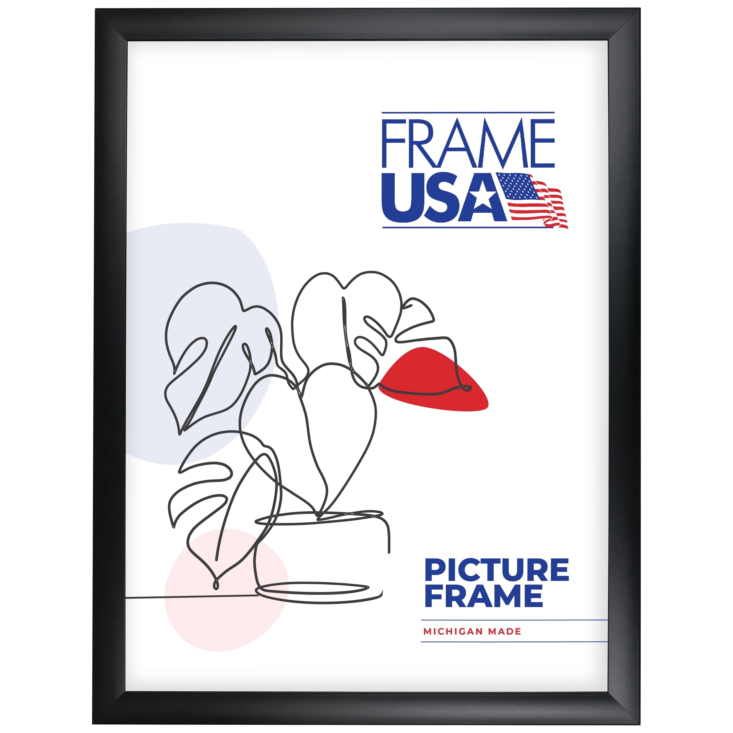 18x24 Picture Frame – Black Simply Poly Style 205-10, 1.25 Inch Polystyrene Moulding, Includes Plexiglass and Backing –&nbsp;Wall Display Frame for Art, Posters, or Photos – Frame USA
