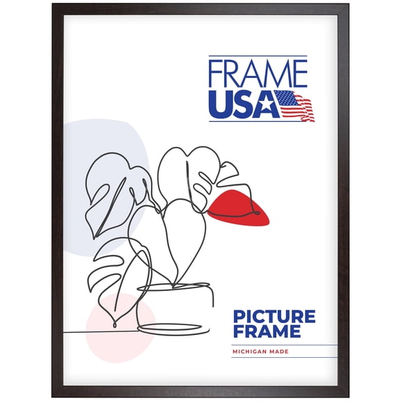 18x24 Picture Frame Brown Corporate Thin Style 72036 , 0.75 Inch MDF Moulding , Includes Acrylic and Backing , Wall Display Frame for Art, Posters, or Photos , Frame USA