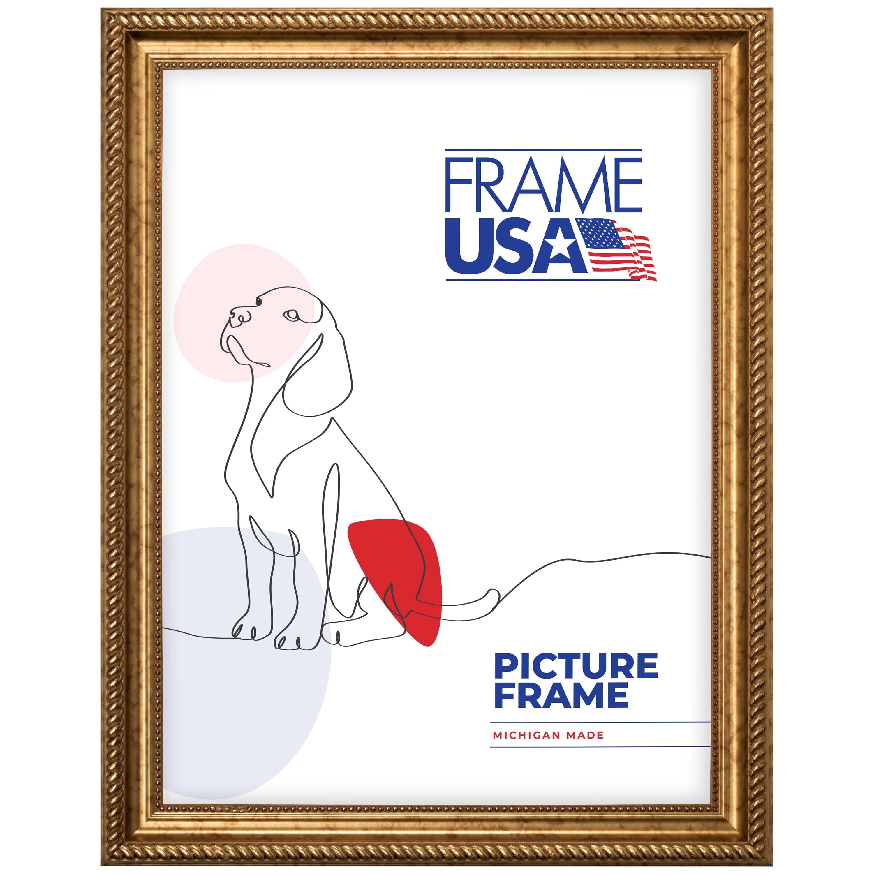 18x24 Picture Frame – Gold Napolean Style 21178-904, 2 Inch MDF Moulding, Includes Plexiglass and Backing –&nbsp;Wall Display Frame for Art, Posters, or Photos – Frame USA