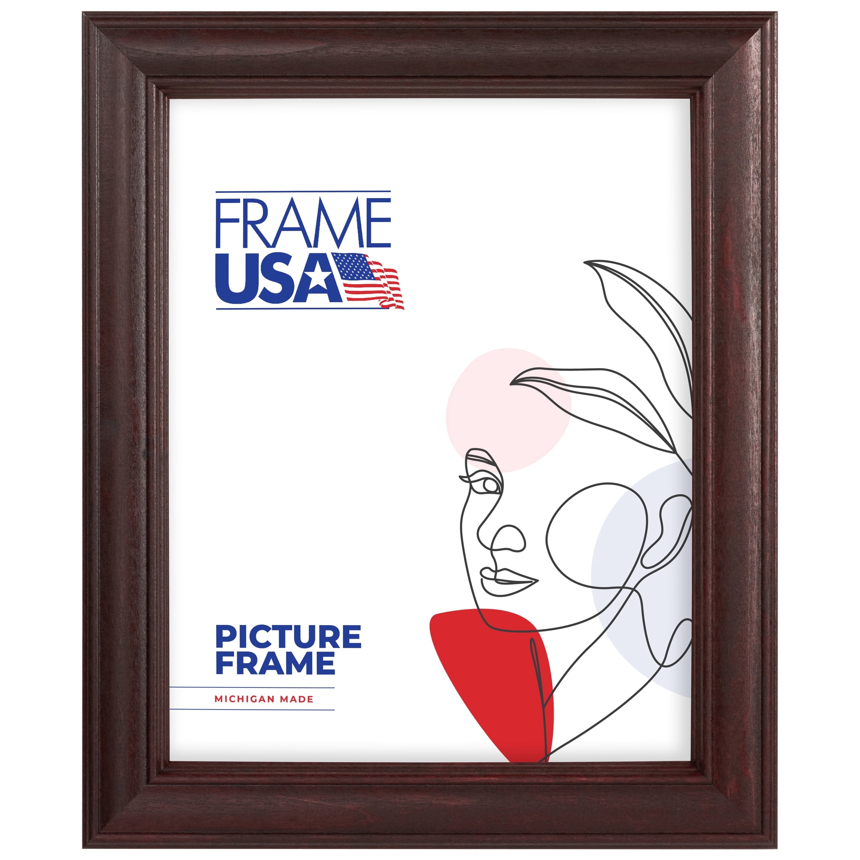 18x24 Picture Frame, Red Americana 59504–026, 1.25 Inch Wood with Plexiglass, Wall Display