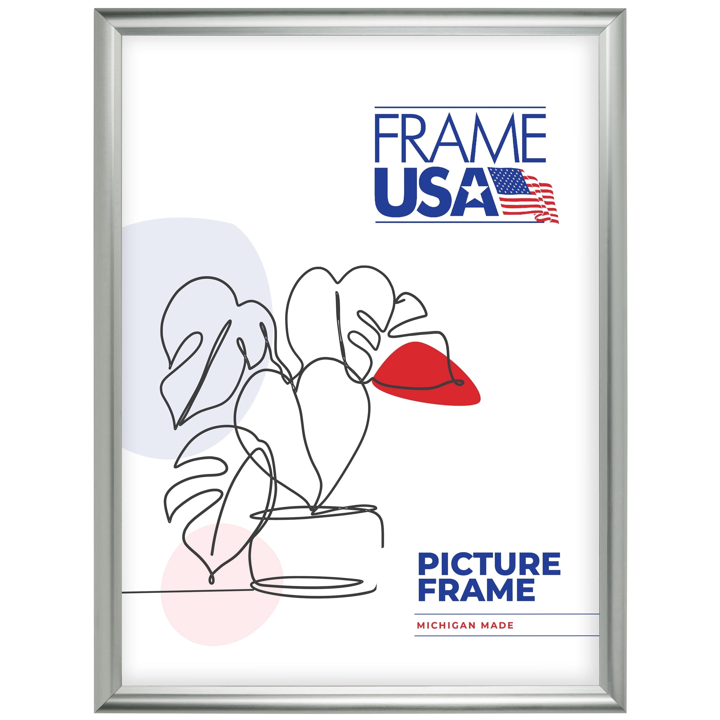 18x24 Picture Frame – Silver Deluxe Poster Style 110–30, 1 Inch Polystyrene Moulding, Includes Plexiglass and Backing – Wall Display Frame for Art, Posters, or Photos – Frame USA