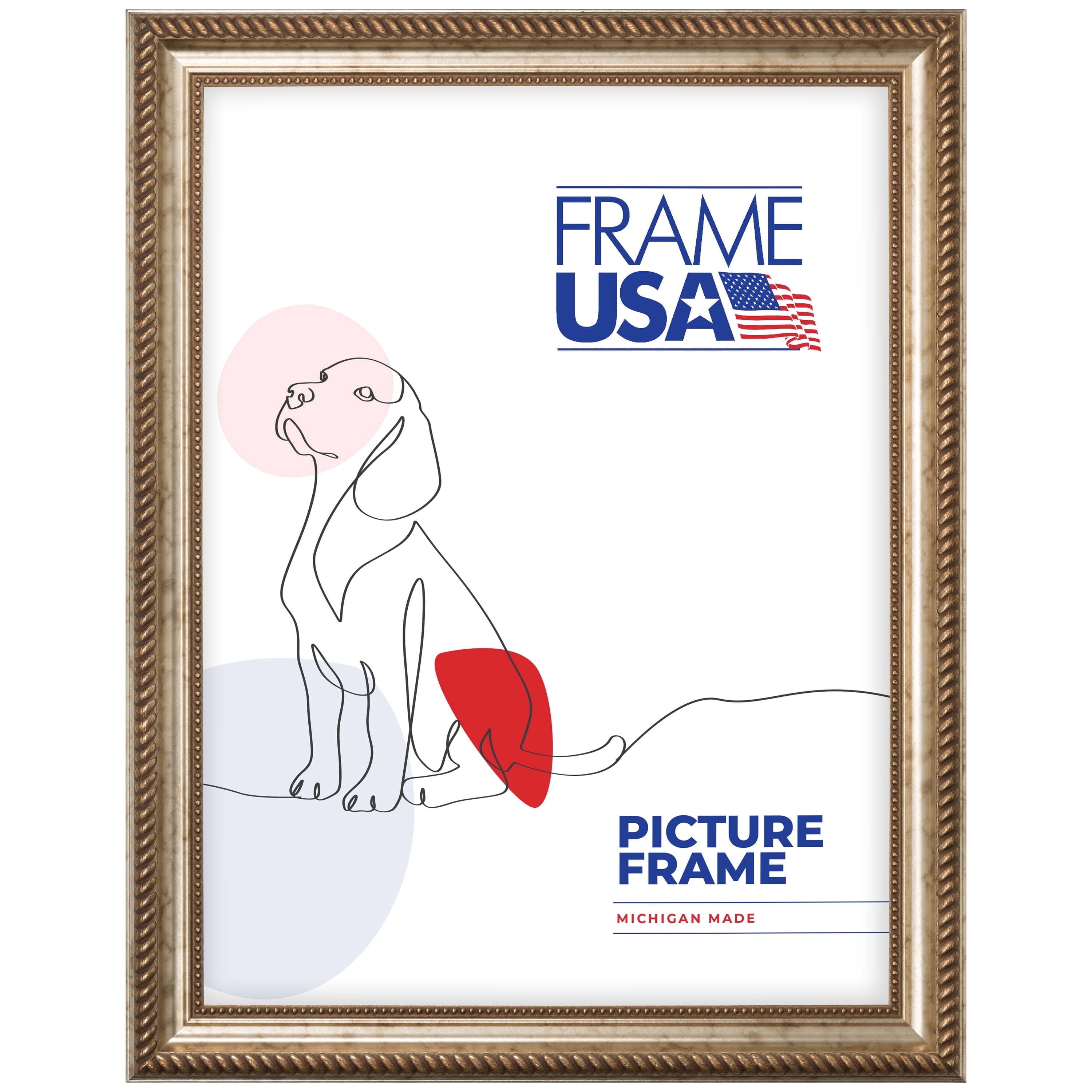 18x24 Picture Frame – Silver Napolean Style 21178-901, 2 Inch MDF Moulding, Includes Plexiglass and Backing –&nbsp;Wall Display Frame for Art, Posters, or Photos – Frame USA