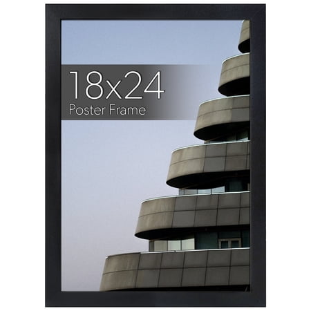 18x24 Picture Frame, Wall Hanging Black Poster Frame Displays Vertically or Horizontally with Included Hardware