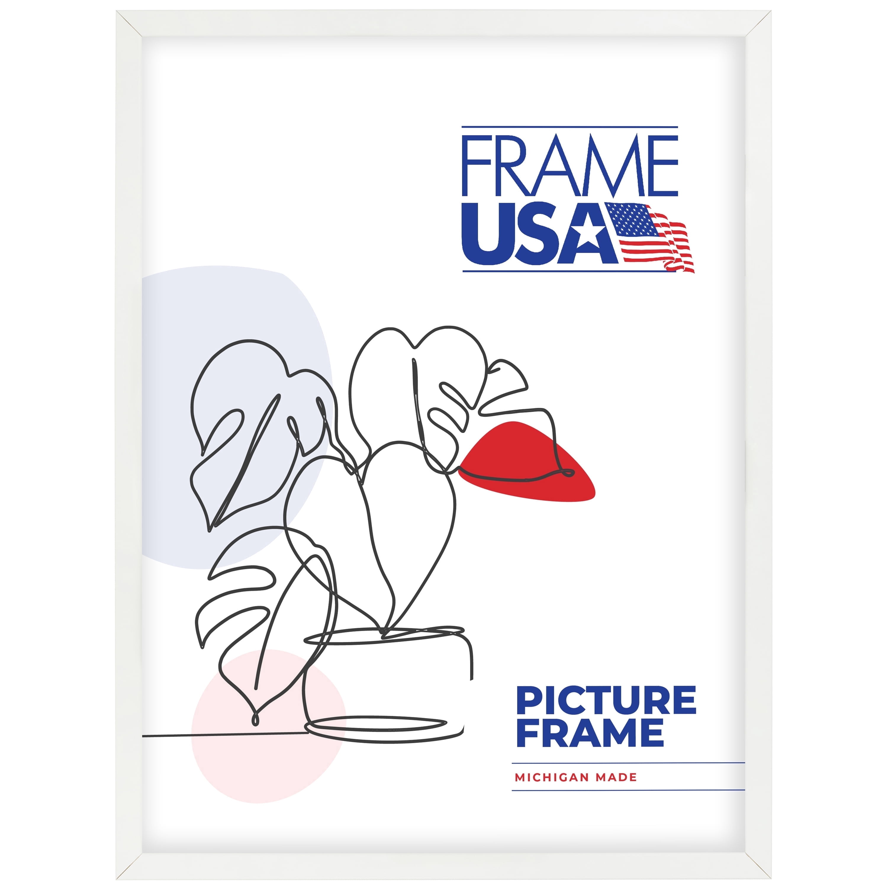 18x24 Picture Frame White Corporate Thin, 72074, 0.75 Inch MDF, Plexiglass, Wall Display