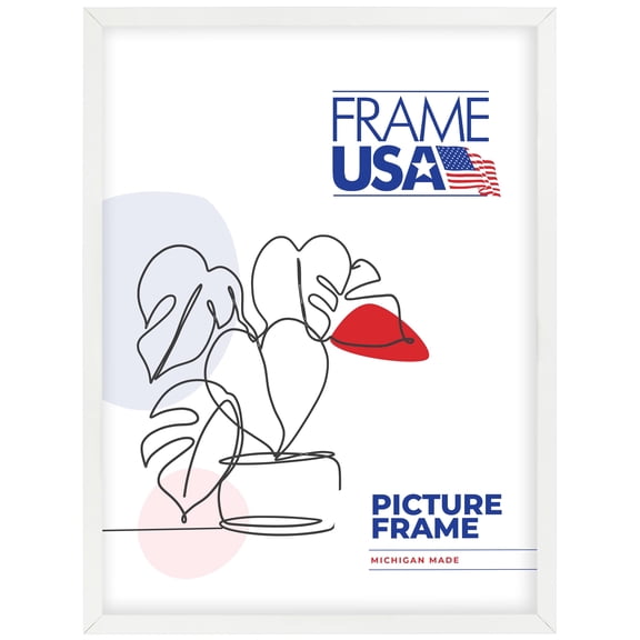 18x24 Picture Frame White Corporate Thin, 72074, 0.75 Inch MDF, Plexiglass, Wall Display