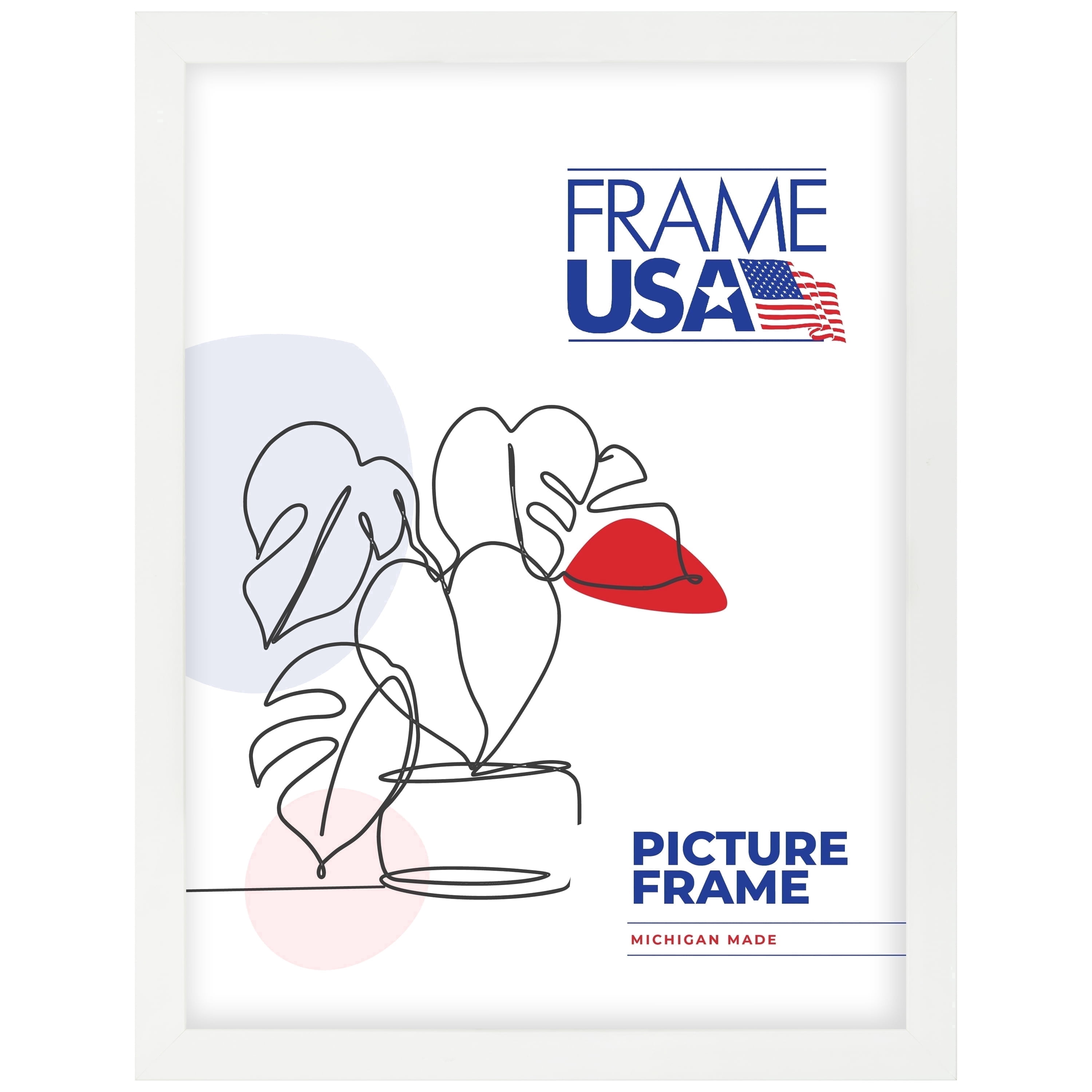 18x24 Picture Frame – White Simply Poly Style 205-20, 1.25 Inch Polystyrene Moulding, Includes Plexiglass and Backing –&nbsp;Wall Display Frame for Art, Posters, or Photos – Frame USA