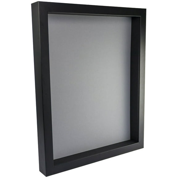 18x24 Shadow Box Frame In Black With A 1 3/4" Usable Depth Includes Grey Acid-Free Backing, UV