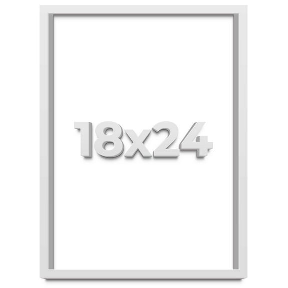 18x24 Shadow Box Frame White | 1 Inches Deep Real Wood Contemporary Shadowbox Display Frame | UV