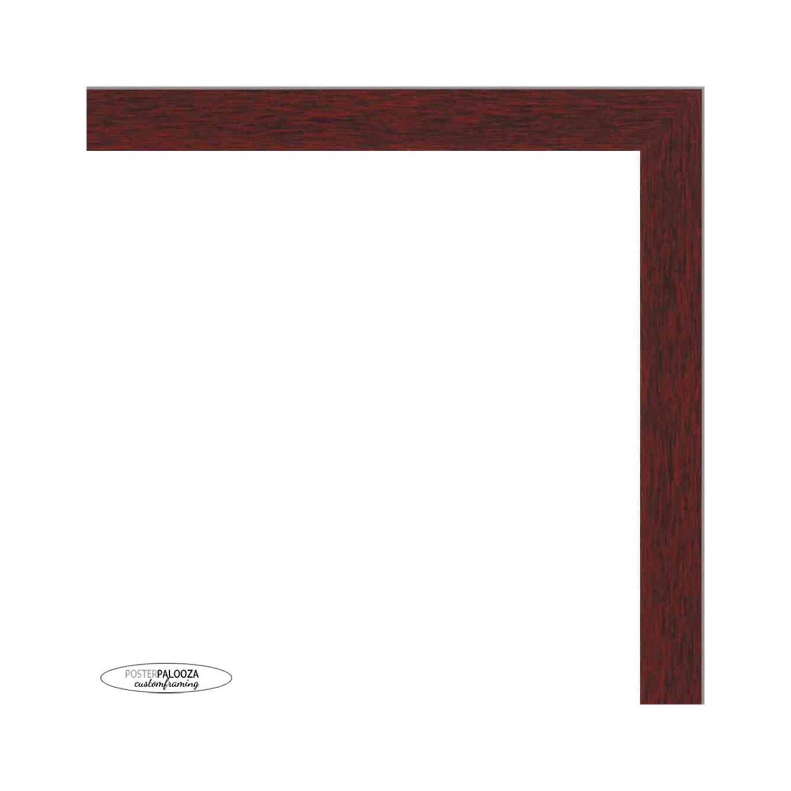 18x24 Mahogany Wood Picture Frame - UV Acrylic, Foam Board Backing, Hanging Hardware