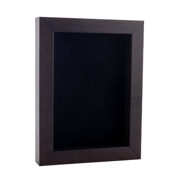 18x24 Walnut Shadowbox Frame - Interior Size 18x24 with 3/4" Usable Depth - Black Acid-Free Suede Backing