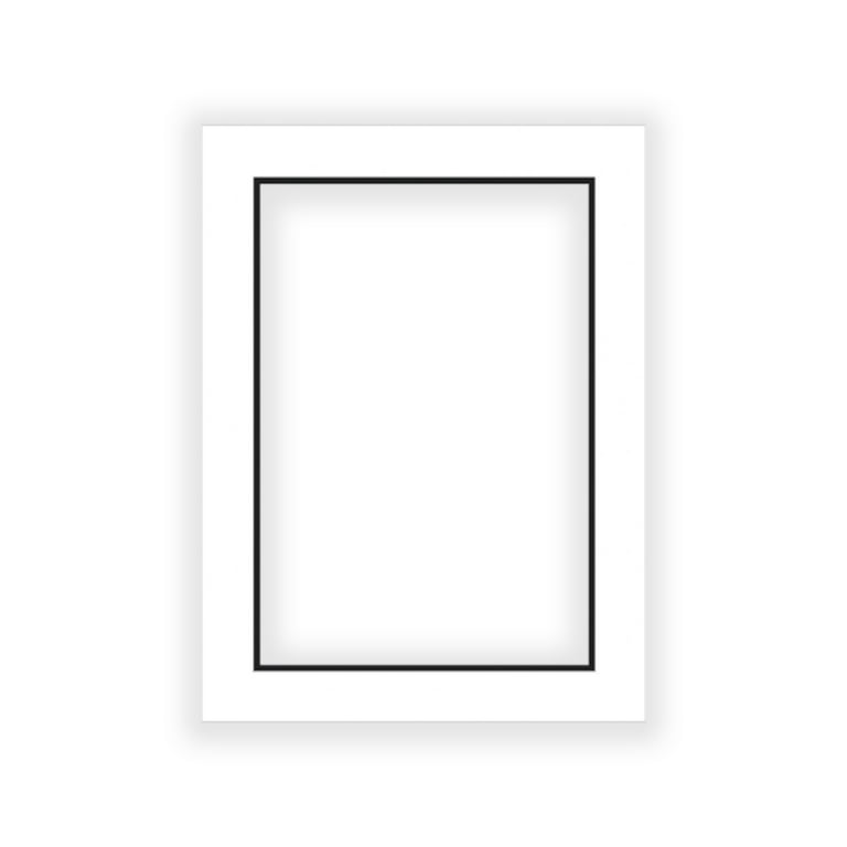 18x24 White & Black Double Picture Mats with White Core Bevel Cut for 13x19  Pictures