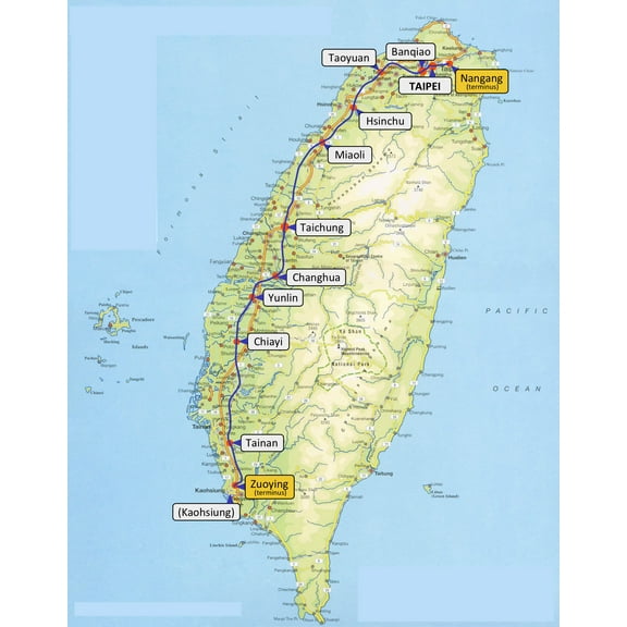 18x24in Taiwan's High-Speed Rail Line 【Photo Paper】