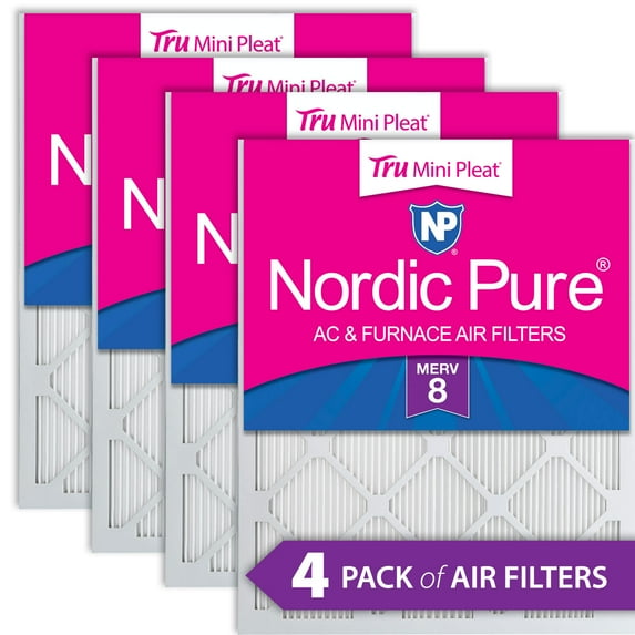18x24x1 (17_1/2x23_1/2) Nordic Pure Tru Mini Pleat MERV 8 Air Filters 4 Pack