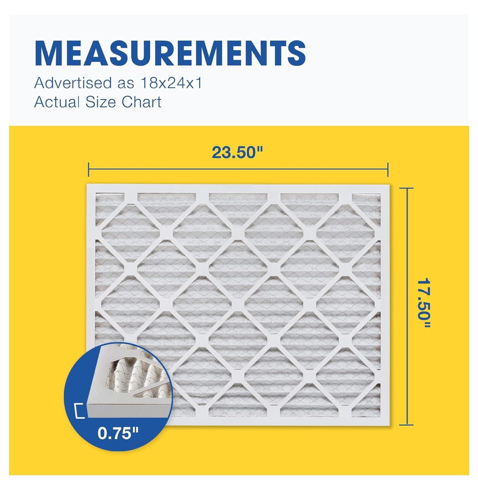 Aerostar 19x20x4 Air Filter MERV 11 – Pack Of 2, Electrostatic, Traps Allergens, Dust, Pet Dander & Smoke