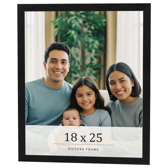18x25 Frame Black Charcoal Grey Wood Textured Picture Frame | 0.75 Inch Moulding Width | Gunmetal